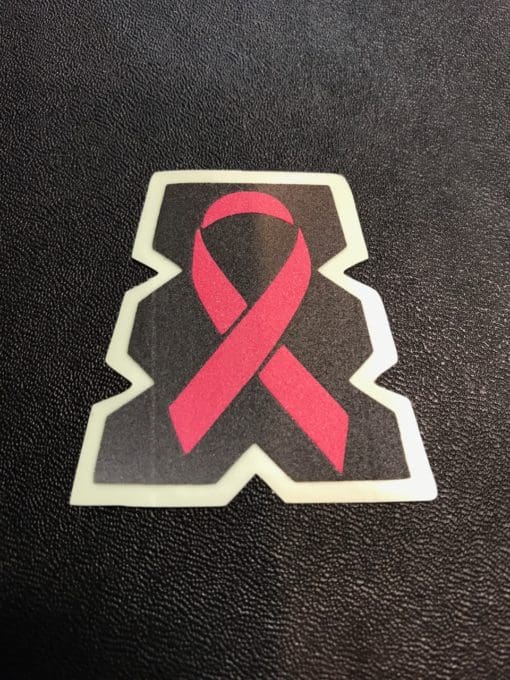 Breast Cancer Ribbon on Blacked out Tetrahedron image 1