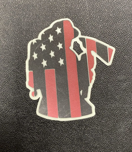 Fire Fighter Wrapped in Flag image 0