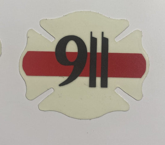 Maltese Cross w/ Red Stripe and 911 image 0