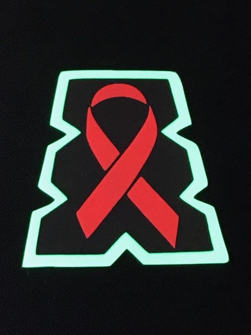 Breast Cancer Ribbon on Blacked out Tetrahedron image 0
