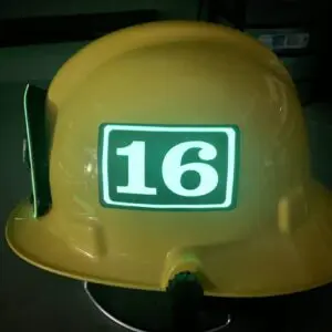 safety helmet with number sixteen