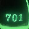 Custom Motorcycle Helmet with green glow